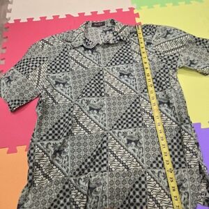 Danar Hadi Solo Batik Men's XL‎ Shirt Geometric Pattern Short Sleeve Casual Top